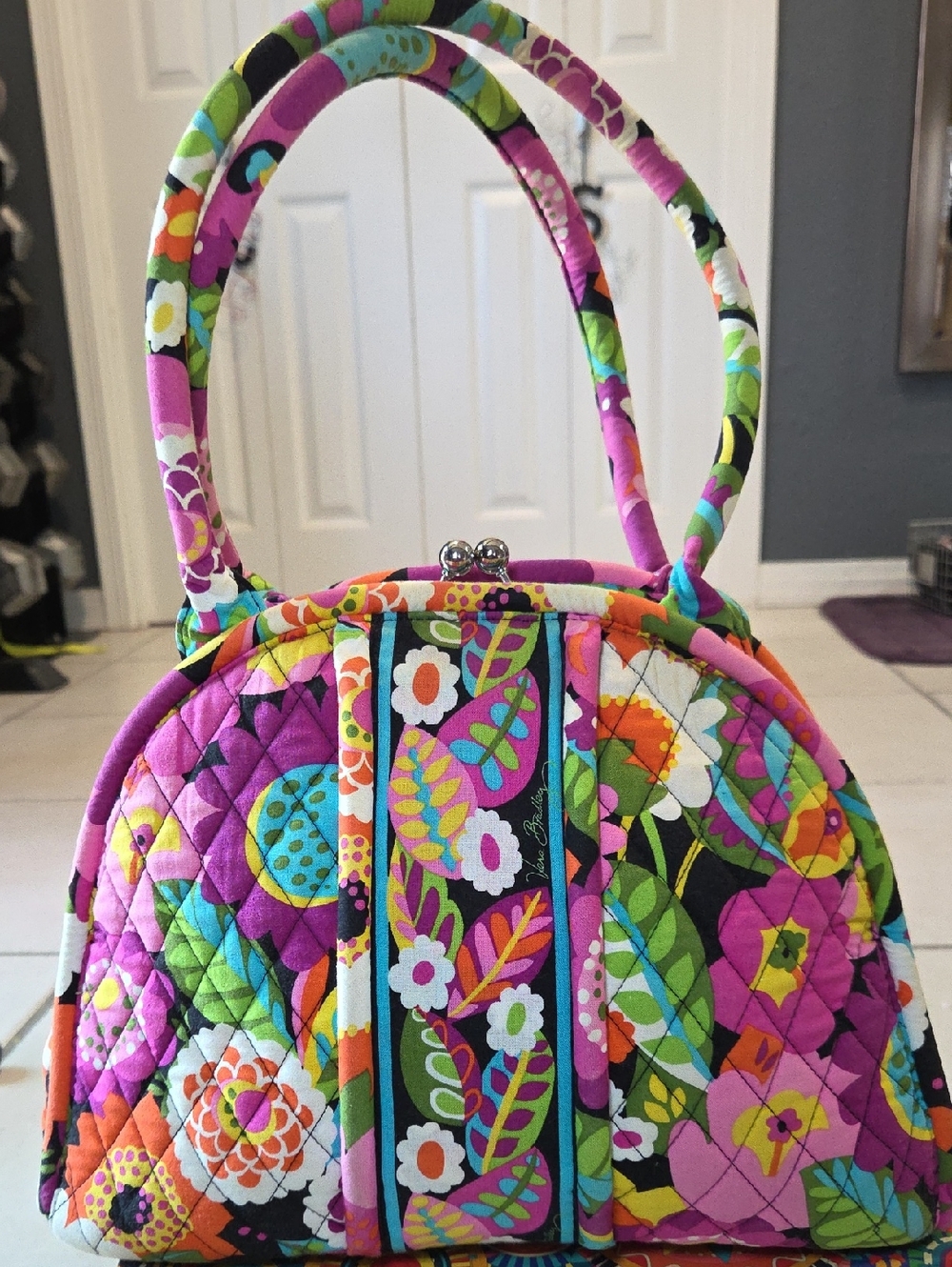 Vera Bradley- Quilted Floral Dome Handbag in Multicolor